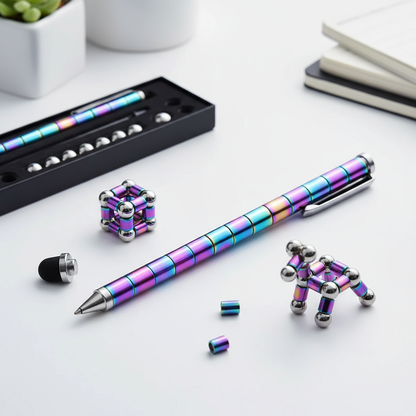 DIY Magnetic Fidget Pen showcasing modular design