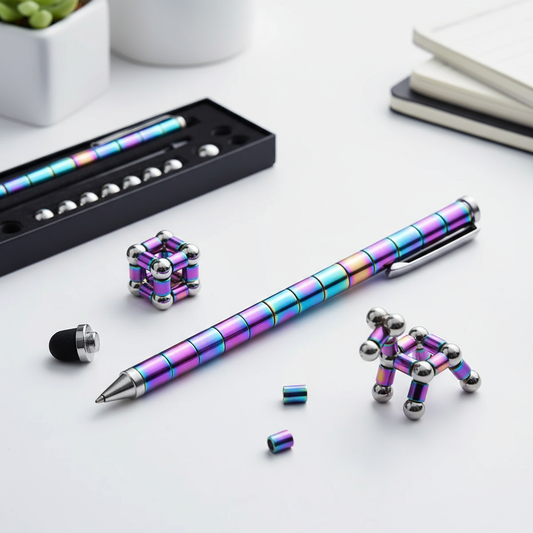 DIY Magnetic Fidget Pen showcasing modular design