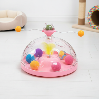 Multifunctional Turntable Pet Toys in playful pet setting