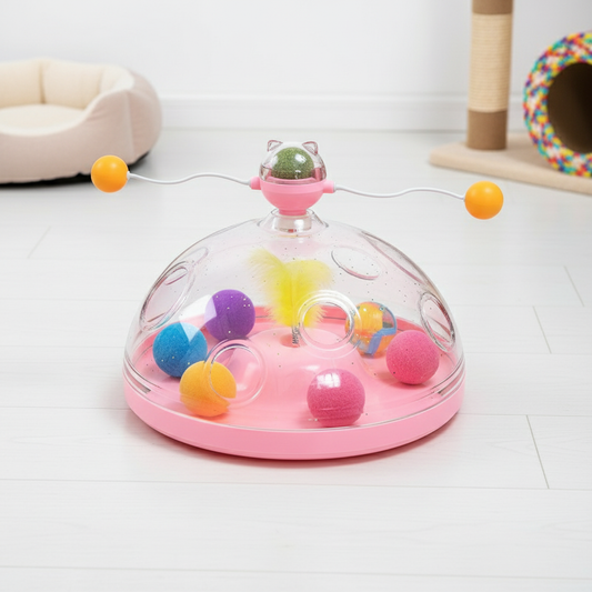 Multifunctional Turntable Pet Toys in playful pet setting