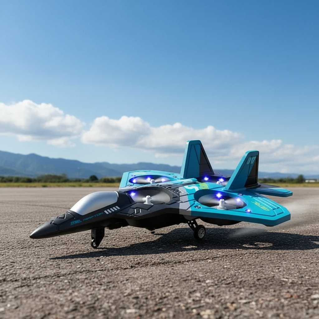 V17 RC Remote Control Airplane in dramatic flight setting